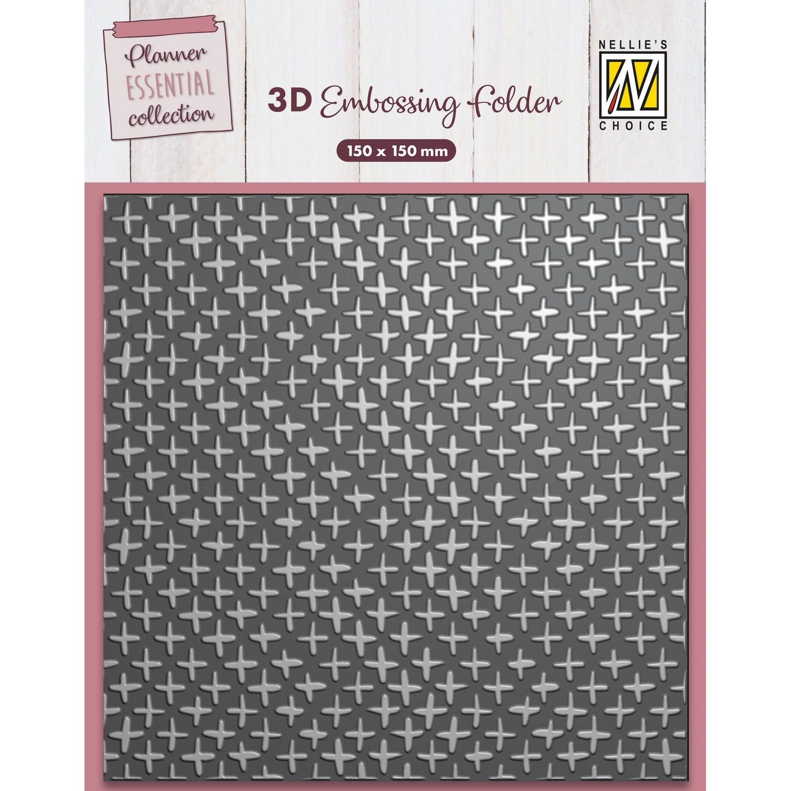 Nellie's choice • 3d embossing folder achtergrond plus tekens 15x15cm