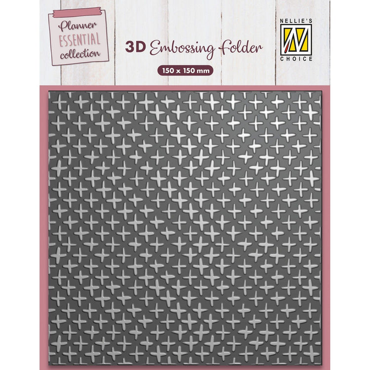 Nellie's choice • 3d embossing folder achtergrond plus tekens 15x15cm