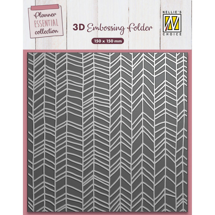 Nellie's choice • 3d embossing folder achtergrond chevron 15x15cm