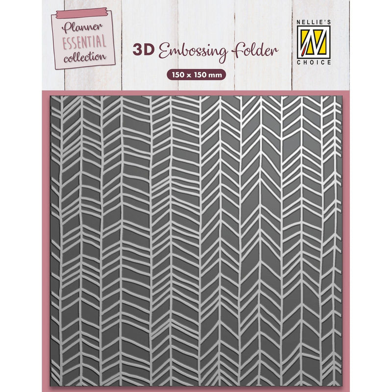 Nellie's choice • 3d embossing folder achtergrond chevron 15x15cm