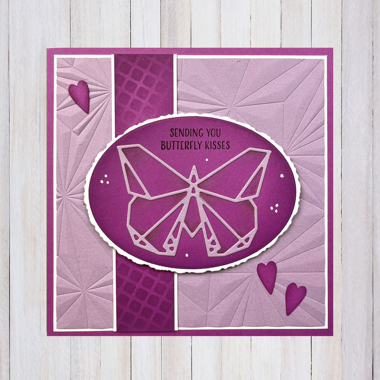 Nellie's choice • 3d embossing folder achtergrond origami sterren 15x15cm