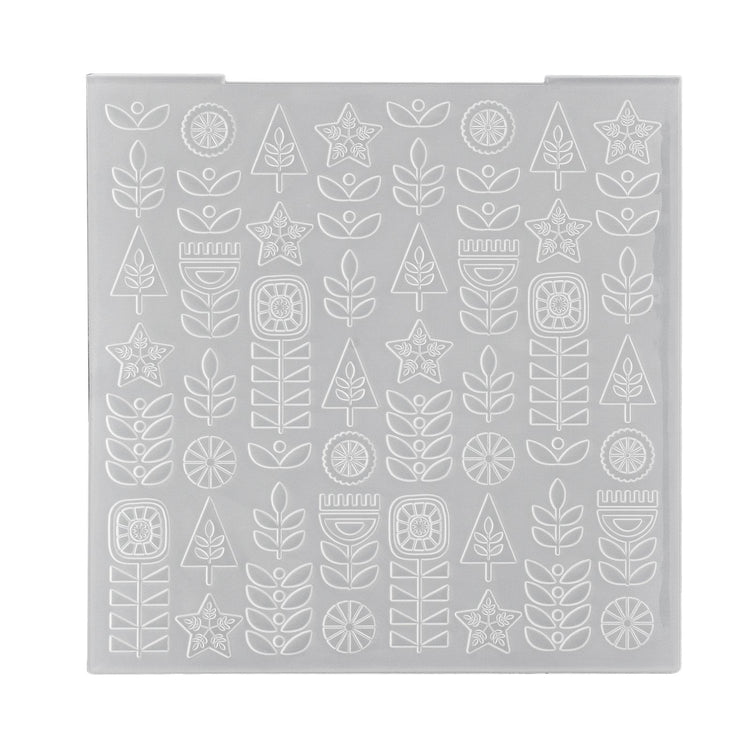 Nellie's choice • 3d embossing folder achtergrond scandinavische bloemen 15x15cm
