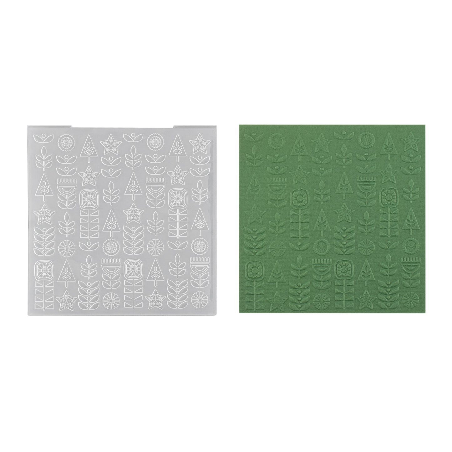 Nellie's choice • 3d embossing folder achtergrond scandinavische bloemen 15x15cm