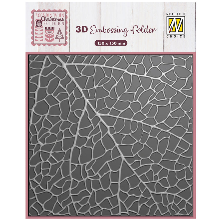 Nellie's choice • 3d embossing folder achtergrond bladafdruk 15x15cm