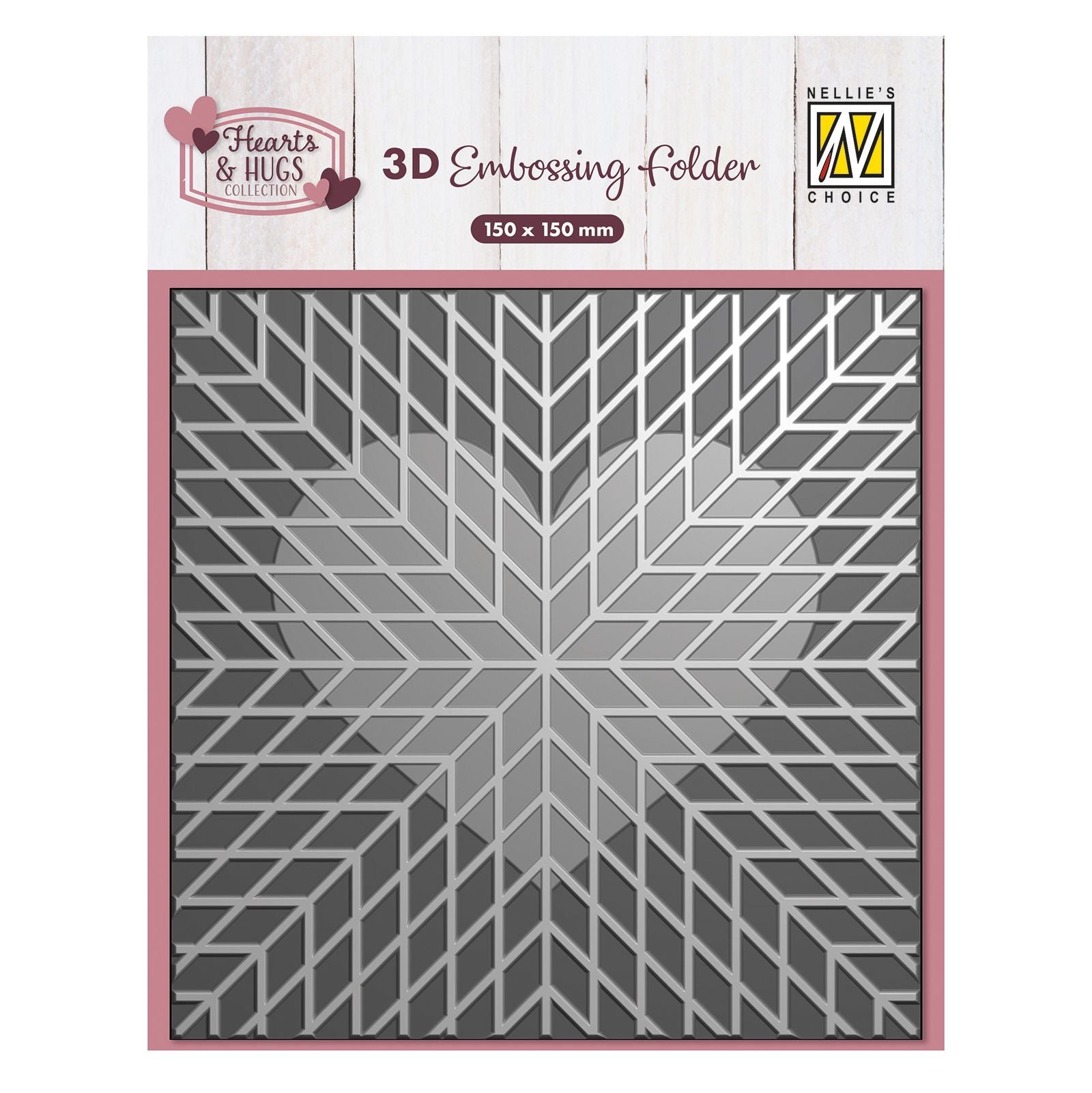 Nellie's choice • embossing folder achtergrond geo hart 15x15cm