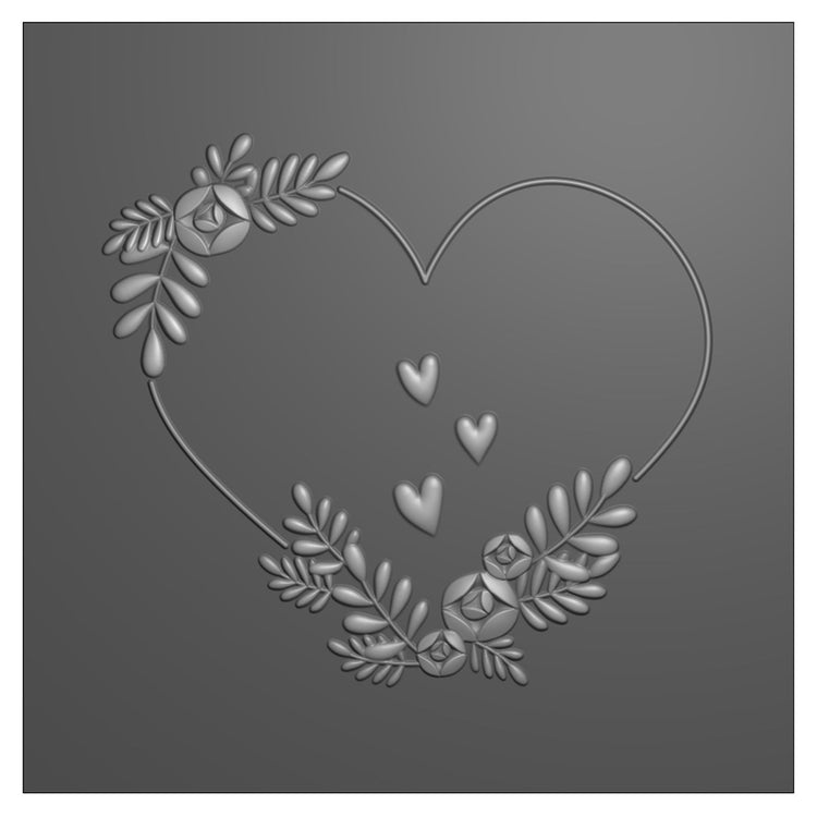 Nellie's choice • embossing folder bloemen hart 15x15cm