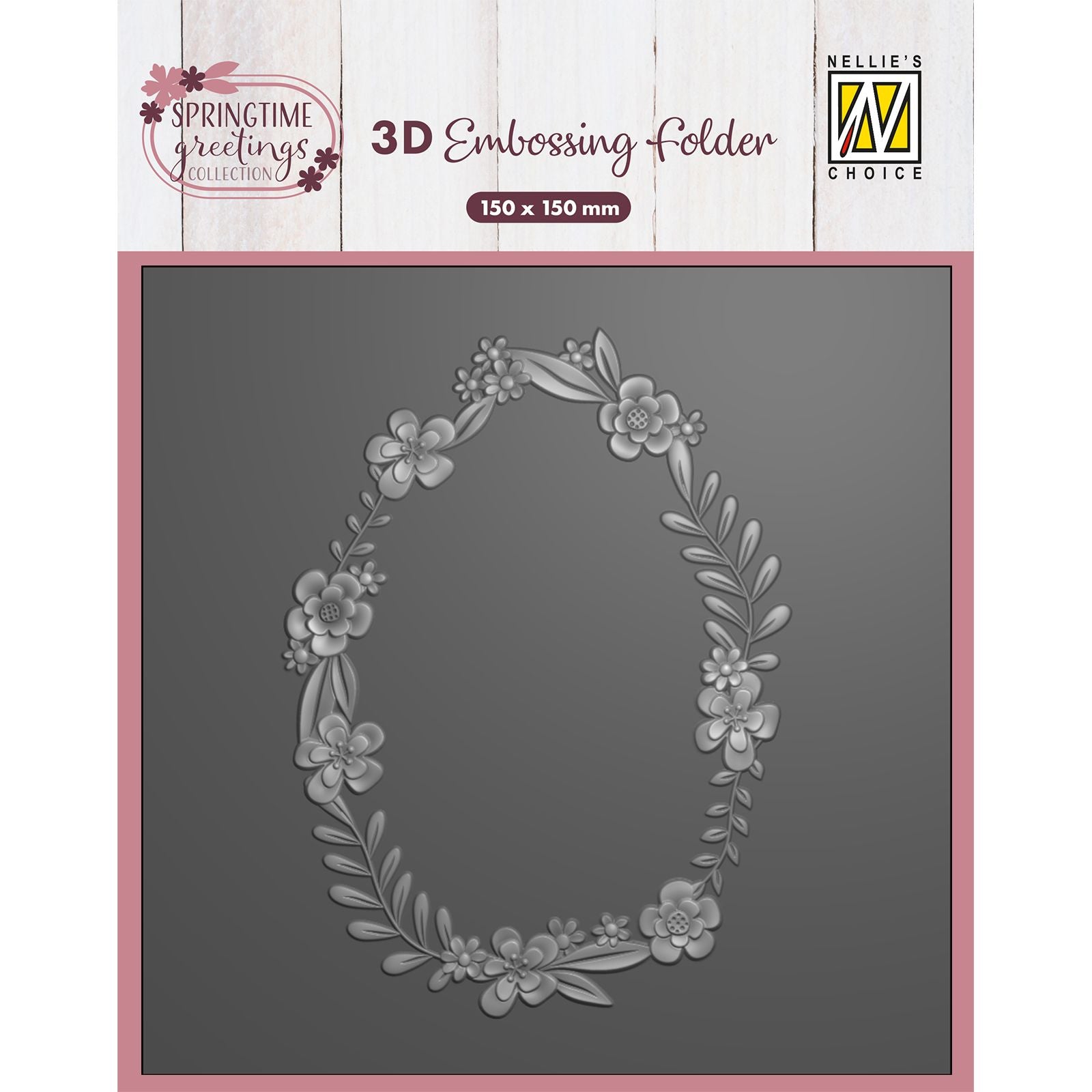 Nellie's choice • 3d embossing folder pasen bloemenkrans 15x15cm