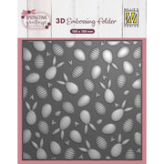 Nellie's choice • 3d embossing folder achtergrond konijnen en paaseieren 15x15cm - afbeelding 1