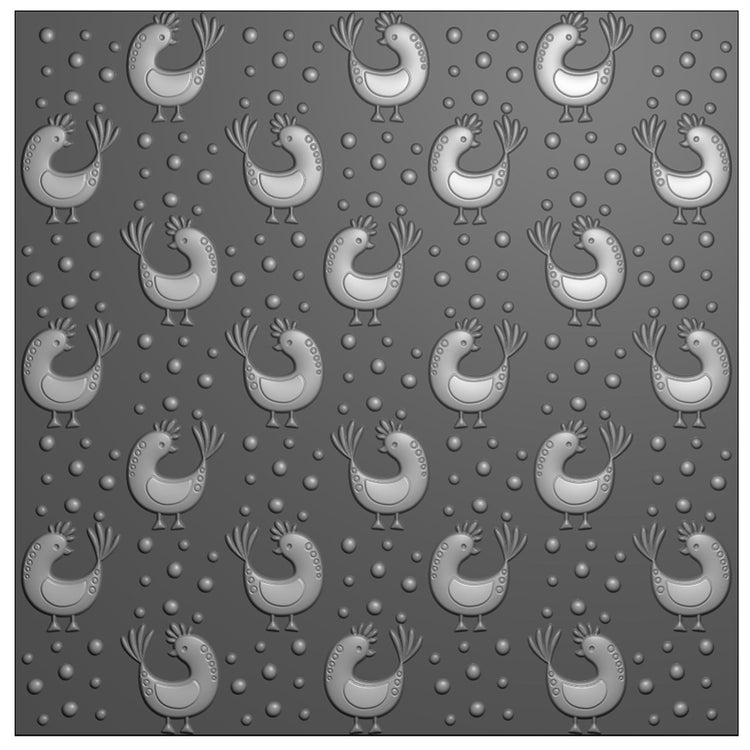 Nellie's choice • 3d embossing folder achtergrond kippen 15x15cm