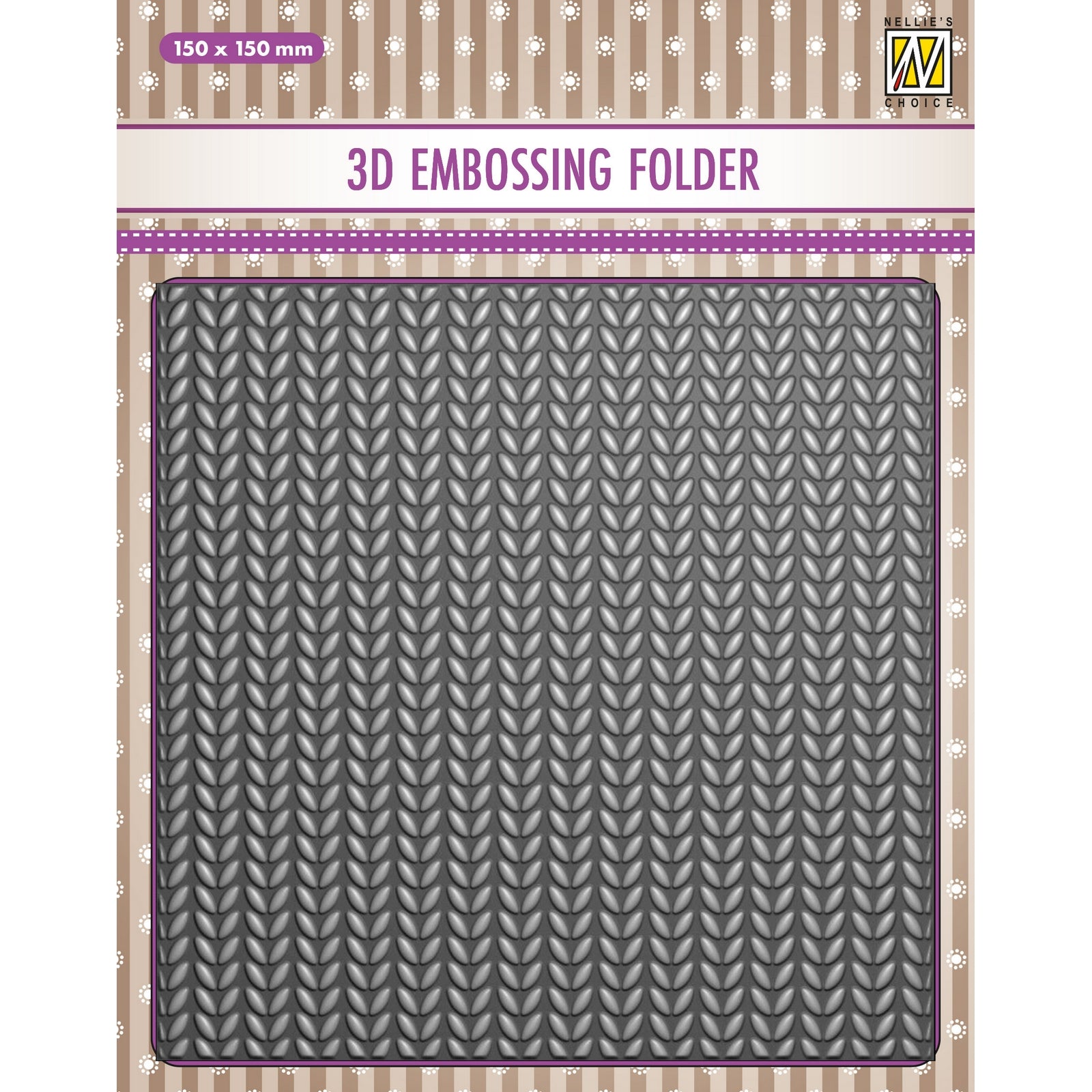 Nellie's choice • 3d embossing folder achtergrond breisteken 15x15cm