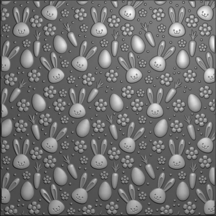 Nellie's choice • 3d embossing folder achtergrond konijnen wortelen 15x15cm