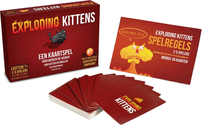 Exploding kittens originele editie - kaartspel vol spanning en humor - 2 tot 5 spelers - vanaf 7 jaar