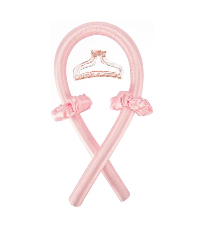 Voorkappers heatless curling set light pink