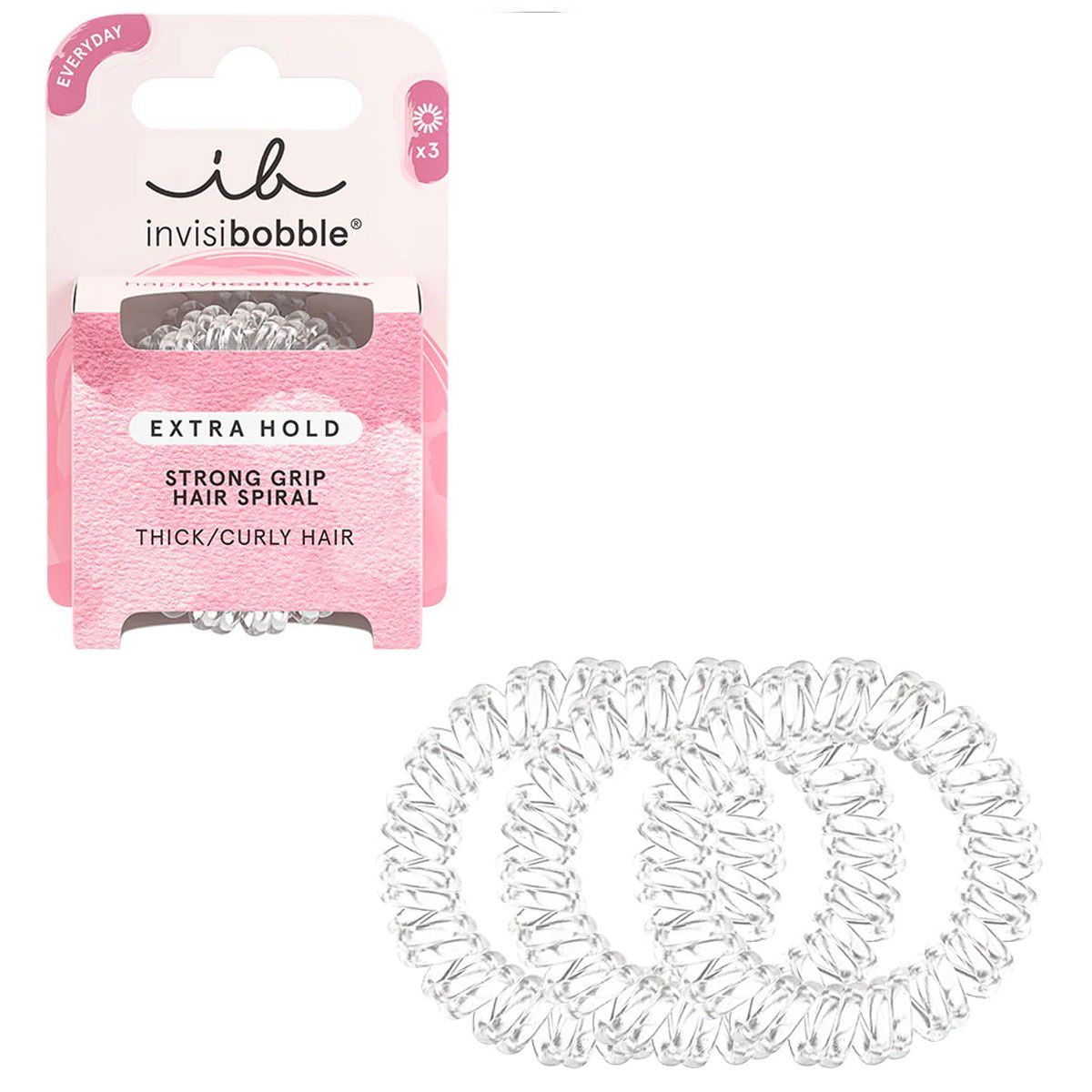 Invisibobble extra hold crystal clear 3 stuks
