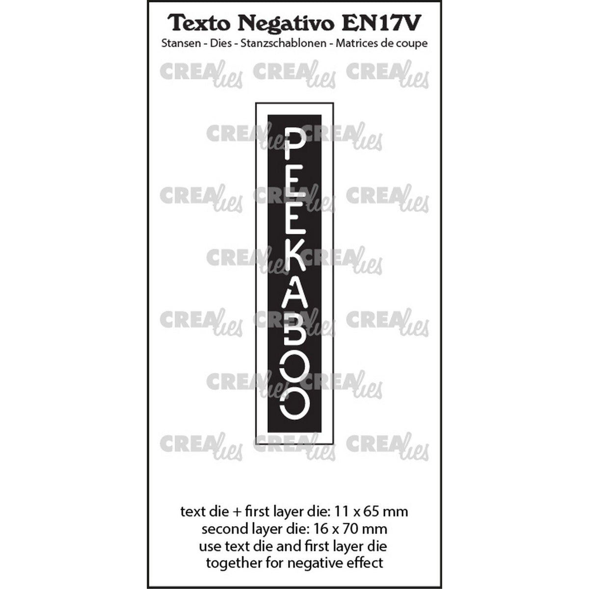 Crealies • texto negativo peekaboo (verticaal)