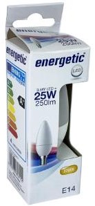Enzo energetic led kaars e14 2,9-25w 2700k mat - 2710118 - afbeelding 2