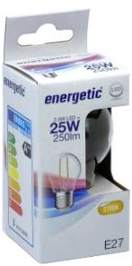 Enzo energetic led kogel e27 2,1-25w 2700k filament helder - 2720250 - afbeelding 2