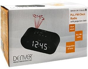 Enzo denver wekkerradio met projectie led zwart - 8140220