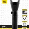 Enzo entac led zaklamp 1w aluminium zwart 1xaa 5700110