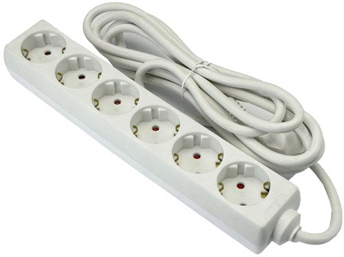 Enzo entac tcd ra 6-voudig 3meter snoer wit 6872621