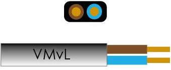 Enzo kabel ovaal plat 2x0,75 qmm kleur zwart - 1227020