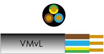 Enzo kabel vmvl rond 3x1,50 qmm zwart - 1227400