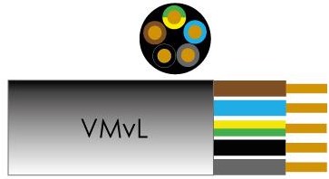 Enzo kabel vmvl rond 5x1 qmm zwart - 1227586