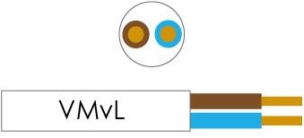 Enzo kabel vmvs rond 2x0,75 qmm kleur wit - 1227100