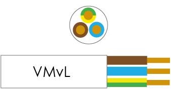 Enzo kabel vmvs rond 3x0,75 qmm kleur wit - 1227260