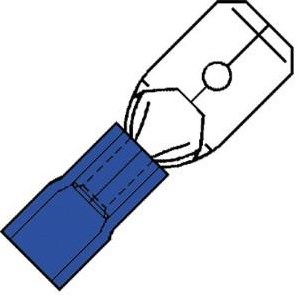 Enzo kabelschoen vlaksteker male blauw 6.3x0.8mm - 4433310