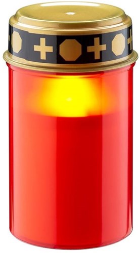 Enzo led rouwlicht | 12cm met timer | rood (excl. 2xc batterij) | herinneringslicht | graflicht | rouwlicht - 5099410