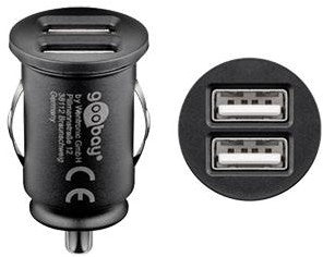 Enzo mobilize usb autolader 2400ma zwart + usb-c kabel 1m 9540128
