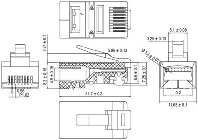 Enzo modulaire plug 8p 8c rj45 afgeschermd per stuk 2575189