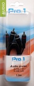 Enzo pro-1 audio 2 tulp male -> 2 tulp male 1,5 meter 9206000 - afbeelding 1