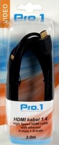 Enzo pro-1 hdmi kabel a naar d micro 3 meter 1.4 - 9285020