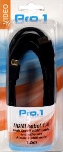 Enzo pro-1 hdmi kabel male naar mini hdmi 1.5 meter - 9285040
