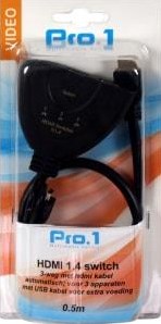 Enzo pro-1 hdmi switch 3-weg, 1.4a versie support 3d (voor 3 apparaten) - 9284084
