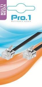 Enzo pro-1 modulair 6p4c naar 6p4c zwart 6.0 meter 9297025