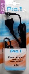 Enzo pro-1 recordersnoeren 230 volt 3 meter - 9296205