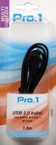 Enzo pro-1 usb kabel a-male -> b-male 1,8 meter 9280200