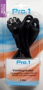 Enzo pro-1 voedingskabel 230 volt voor computer 1,5 meter haaks - 9278700