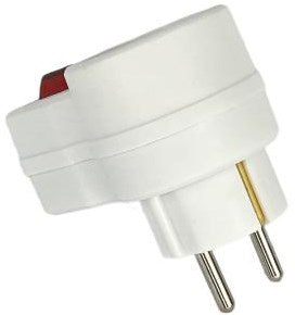 Enzo randaarde stekkeradapter wit schakelaar 6140890