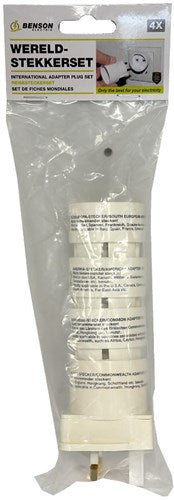 Enzo reisstekkerset 4-delig torenmodel universeel wit 6254025