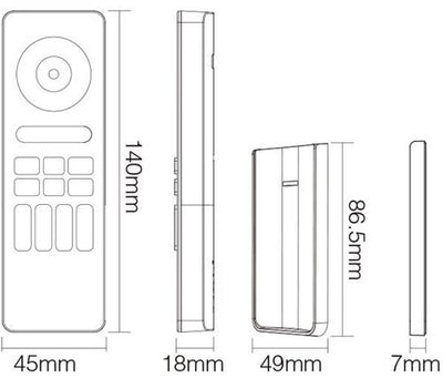 Enzo rgb-cct afstandsbediening | 2.4g | 4-zones | mat zwart design | miboxer mi-light 2.0 | c5 | excl. 2 x aaa batterij - led0229