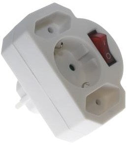 Enzo stekeradapter 2xeuro 1x ra plus schakelaar 6140895