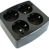 Enzo tafelcontactdoos ra 4v vierkant zwart pq 6871920