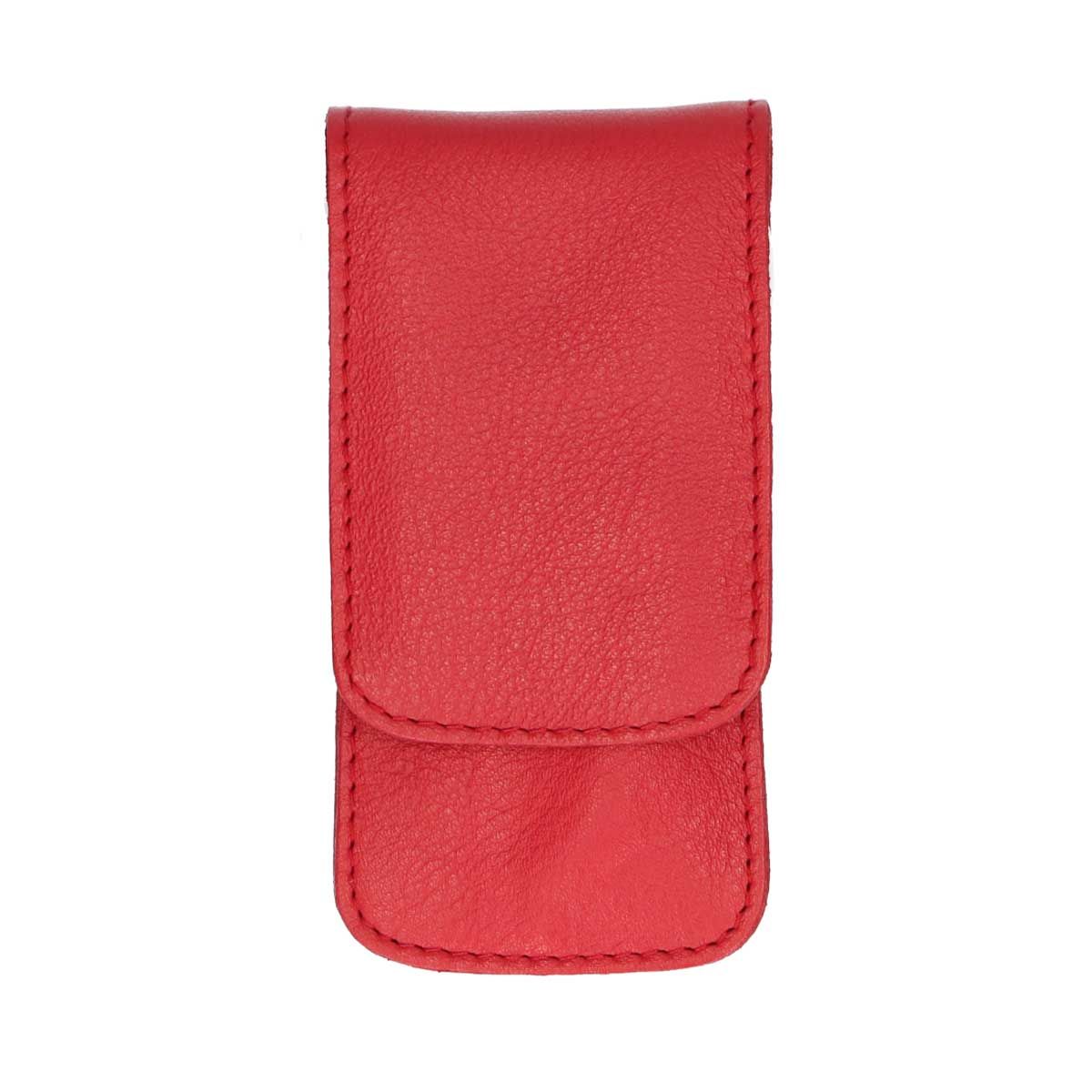 Erbe solingen 3-delige manicure etui met drukknoopsluiting rood (erbe9014)
