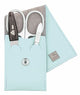 Erbe solingen 3-delige manicure etui met drukknoop sluiting zacht blauw (erbe9670)