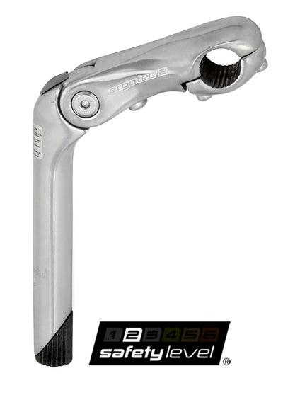 Ergotec vorbau kobra vario stem cobra 25,4mm 110 180mm silver alu