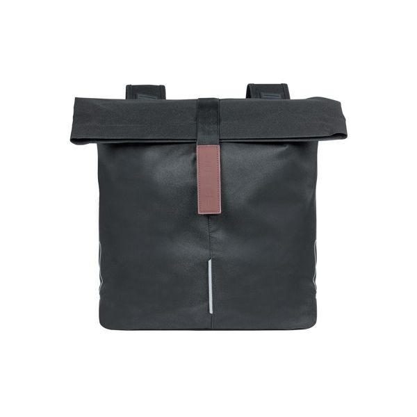 Basil City dubbele fietstas - waterafstotend polyester - zwart - Universal Bridge systeem - 28-32L